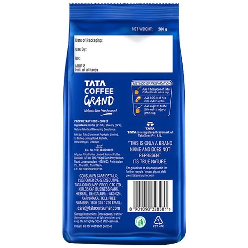 Tata Coffee Grand Classic Instant Coffee - Flavour Locked Decoction Crystals, 200 g-2.webp